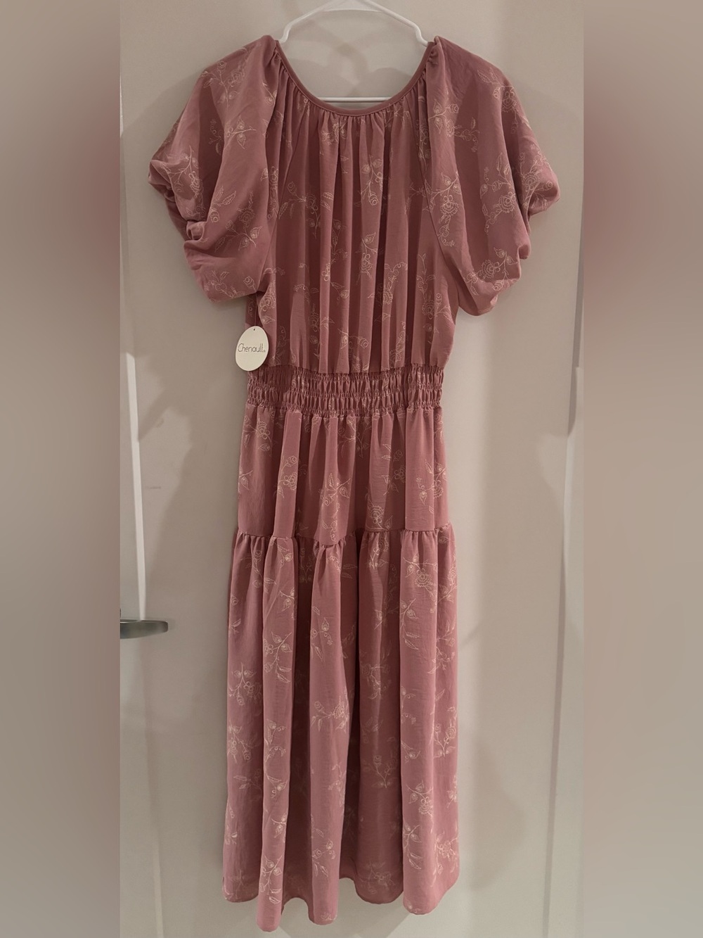Chenault Dusty Pink Floral Tiered Girls Dress